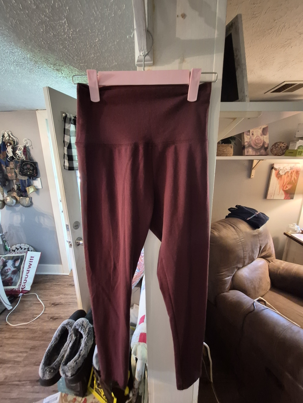 Offline High-Waist Wine Colored Leggings